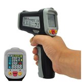Mustool® MT6800 -50 ~ 800 ℃ Digitale LCD kleurenscherm Non-contact infrarood laser thermometer Tester Gun met 12 Indicatieve Ring + temperatuurverschil Alarm + Dauwpunttemperatuur + K-type