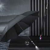 Guarda-chuva ZUODU com cabo longo, iluminação LED, à prova de vento, grande guarda-chuva de negócios para homens e mulheres, uso ao ar livre e golfe