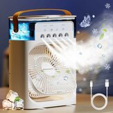 Portable Air Conditioner USB Handle Evaporative Air Cooler Cooling Fan with 3 Speeds / 5 Humidifier Misting Hole / 7 Colors Light For Home Office Travelling