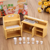 Plastikowa kuchnia Miniaturowy dom dla lalek Akcesoria Meble Jadalnia Zestaw wypoczynkowy dla dzieci
