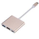 Grwibeou 3 in 1 USB 3.1HDMIコンバーターアダプターUSBC-HDMI USB 3.0 Type C USBCポート付きノートブックタブレットAndroidフォン用アダプター