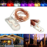 Luces de hadas de alambre de cobre con batería LED miniatura impermeables de 2 metros de largo para fiestas de Navidad y otros eventos festivos