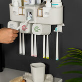 Держатель для зубных щеток с функцией сжатия пасты для зубов на стену, диспенсер для аксессуаров в ванной комнате