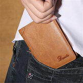 محفظة رجالية قصيرة من الجلد الطبيعي بتصميم نحيف بطاقة مع 11 فتحة بطاقة