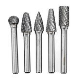 Drillpro RB29 5pcs 6mm Shank Tungsten Carbide Burr Rotary Cutter file Set Engraving Tool