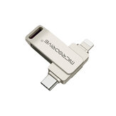 Флеш-накопитель Микродрайв TLO21 USB3.0 с двойным интерфейсом Type-C&iP и вращением на 360°. Передача данных высокой скорости 64Гб/128Гб/256Гб для ноутбука, телефона и компьютера.