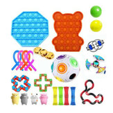 Conjunto de juguetes DIY Fidget Toys, Dado de apriete y Cubo mágico con cordón para aliviar el estrés y la ansiedad, para niños y adultos