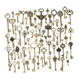 KING DO WAY 69PCS Ciondolo a chiave in bronzo vintage Collana Accessori fai da te Collezione