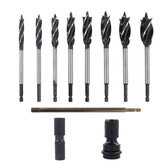 Drillpro 11Pcs 1/4 Inch Hex Shank Auger Drill Bits 10-25mm Cutting Diameter Hole Saw Cutter Woodworking Cut Auger Bits