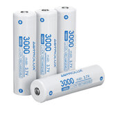 4 ακόμη ασφαλής επαναφορτιζόμενες μπαταρίες 3000mAh 3,7V 18650 Lithium-ion Astrolux® C1830, υψηλής απόδοσης 9,6A για τις φακούς Nitecore Lumintop Fenix Olight RC Toys