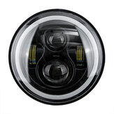 7'' 75W 6000K DRL Amber Halo Açı Göz Projeksiyonlu LED Yuvarlak Farlar Hi/Lo Işın Dönüş Işık Harley/Yamaha/Jeep İçin