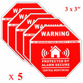 5 naklejek na okna i drzwi zabezpieczenia domowego alarmu