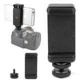 Suporte de telefone de 1/4 de polegada com adaptador de parafuso para sapata de flash e suporte para tripé para câmera