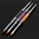 Dual-head Acrylic French Nail Art UV Gel Brush DIY Painting False Tips Pen Manicure Tools 3 Colors