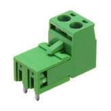 3pcs 5.08mm Pitch 2Pin Plug in Screw PCB Dupont Cable Terminal Block Connector Right Angle