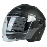 Motorrad Open Face Helm W / Dual Visors Motorcross Radfahren Scooter 54-59cm Matt Schwarz Rot Weiß