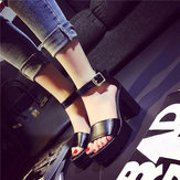 Women Ankle Strap Pumps Sandals Soft Sole Platform Chunky High Heels Shoes