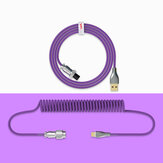 2.2m Mechanical Keyboard Cable Coiled Type-C USB Aviation Connector Spring Wire Desktop Computer Plug Data Cable