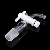 24/29-Glasadapter Vakuum-Durchflussregler-Adapter mit Glas-Absperrhahn mit männlichem Schliff auf rechtwinkligen Schlauchanschluss 