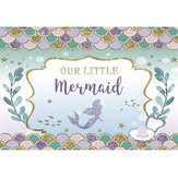 7x5 '' Mermaid Party Backdrop Aniversário Recém-nascido Fotografia Baby Shower Decorações