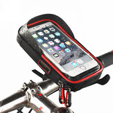 Bolsa impermeável para telefone com tela sensível ao toque para guidão de bicicleta, suporte para telefone celular para quadro MTB