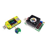 RIDEN® UM34Cアプリ用USB 3.0タイプC DC電圧計アンペア計電圧電流計バッテリーチャージメジャーケーブル抵抗テスター（LD25エレクトロニックロード付き）