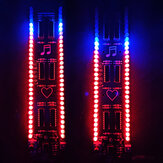 30-сегментный светодиодный музыкальный спектральный светильник DIY Электронный комплект с двойным рядом индикатора ритма с голосовым управлением