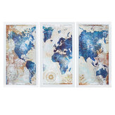 3Pcs World Map Modern Wall Pictures Canvas Hanging Painting Home Living Room Decoration Unframed/Framed