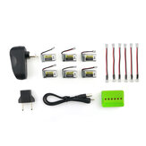 6PCS Eachine E010 E010C E011 E013 3.7V 260mAh 45C LIPO Chargeur Batterie Kit