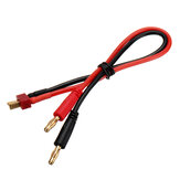 EUHOBBY 25cm 14AWG T Male Plug to 4.0mm Banana Male Plug Silicone Charging Cable for Battery Charger