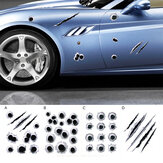 Adesivo simulando buracos de bala em 3D para carros, decalque impermeável antirriscos para motocicletas de 23X29CM