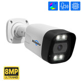 Câmera de segurança externa resistente à água Hiseeu HB718-PA 4K 8MP POE IP com visão noturna inteligente, detecção de movimento P2P, áudio bidirecional H.265 para uso doméstico