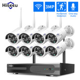 Hiseeu 1080P sans Fil CCTV 8CH NVR Kit en Plein Air IR Version Nocturne IP WiFi Caméra de Sécurité Surveillance Fiche EU