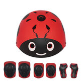 7-teiliges LANOVA Kinder Sport Schutzausrüstung Set für Radfahren, Roller Skaten, Skateboarden: Helm, Knie- und Ellbogenschützer sowie Handgelenkschutz.