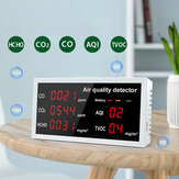 CO CO2 HCHO TVOC Тестер AQI LED Цифровой анализатор качества воздуха Монитор Внутренний На открытом воздухе Газоанализатор