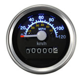 Motorcycle Universal Speedometer Odometer LED Backlight Gauge KMH MPH