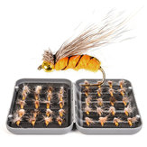 LEO 40PCS Fly Fishing Lure Set Trout Bass Artificial Bait Fishing Hooks Tackle With Box