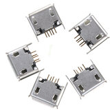 5PCS Conector de enchufe hembra Micro USB tipo AB de 180° DIP 5Pin para soldar SMT