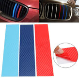 BMW Ön Izgara Dış Cephe Süsleme Araba Etiketleri için 3 Renkli Karbon Fiber Şerit Etiket Decal