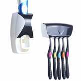 Automatyczny dozownik pasty do zębów do zamontowania na ścianie łazienki z pięcioma uchwytami na szczoteczki do zębów