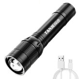 TANJE L9 Super Bright Focus Adjustable Strong LED Flashlight USB Rechargeable Zoomable Mini Torch For Searching Riding Fishing Camping