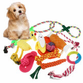 12x Többfajta kutyus kiskutya kutyajátékok kötelek rágó labda csomag kötési játék gyakorló fonott pamut