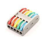 5 Entrada 5 Salida Conector de cables rápido y colorido Bloques de terminales universales de cable compacto divisor para iluminación de tiras de LED
