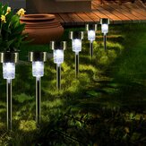 16 قطعة من مصابيح الحدائق الشمسية المصنوعة من الفولاذ المقاوم للصدأ مع المناظر الخارجية