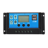 Controlador de carga solar adaptativo automático 10/20/30/40/50A 12V/24V com controle de luz e tempo, porta USB dupla, indicador LED, controlador solar PWM