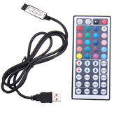 44-klawiszowy pilot USB dla oświetlenia LED RGB 5050 zasilanego na 5V do taśm, telewizora i komputera