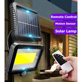 120 LED szabadtéri napenergiás mozgásérzékelő falikaró vízálló kert lámpával távirányítóval