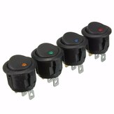 Runder Ein-/Aus-Schalter für Auto mit 3 Pins und LED-Beleuchtung für Armaturenbrett von Auto oder Boot 12V