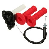 22mm 7/8-Zoll-Drehgasgriffe mit schneller Aktion und Kabel für 110ccm 125ccm Pit Dirt Bike, rot