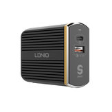 LDNIO A2502C Plug UE QC3.0 USB + Tipo-C PD Carregador USB de Viagem para Samsung Xiaomi Huawei